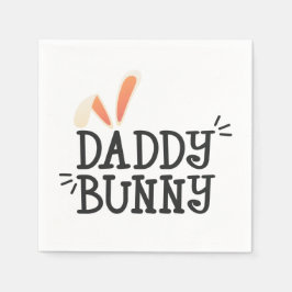 Eenvoudige Daddy Bunny Pasen Typografie | Papieren Servet