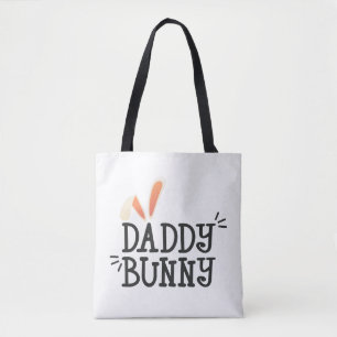 Eenvoudige Daddy Bunny Pasen Typografie   Tote bag