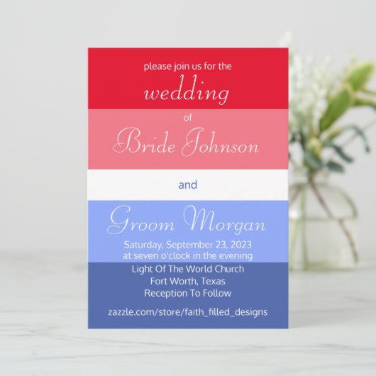 Eenvoudige Dag van de Arbeid Rood, Wit, & Blauw Om Kaart (Staand voorkant)