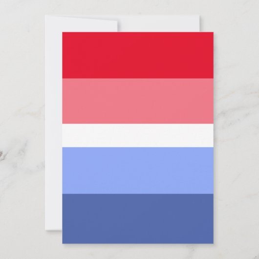 Eenvoudige Dag van de Arbeid Rood, Wit, & Blauw Om Kaart (Achterkant)