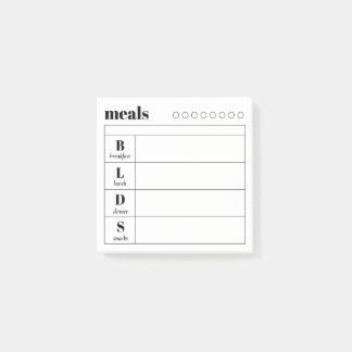 Eenvoudige dagelijkse maaltijdplanner plaknotitieb post-it® notes