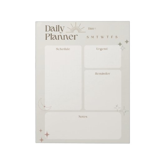 Eenvoudige dagelijkse planner met notities en heri notitieblok (Linkerzijde)