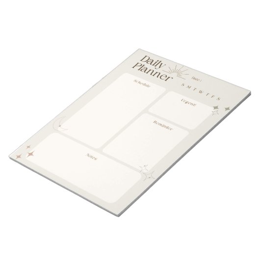 Eenvoudige dagelijkse planner met notities en heri notitieblok (Schuin)