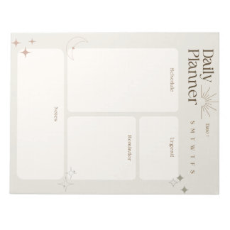 Eenvoudige dagelijkse planner met notities en heri notitieblok