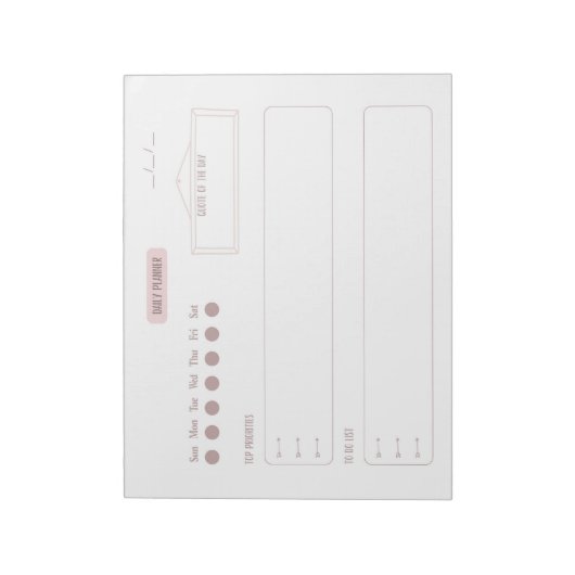 Eenvoudige dagelijkse planner notitieblok (Linkerzijde)