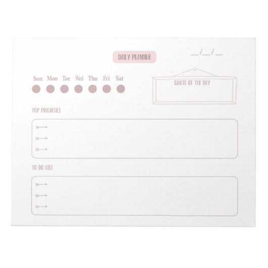 Eenvoudige dagelijkse planner notitieblok (Voorkant)