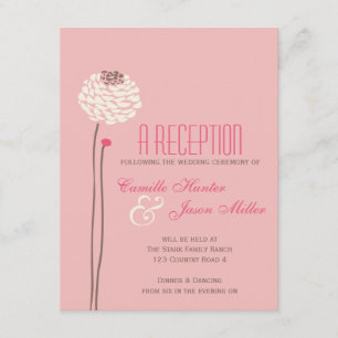 Eenvoudige Dahlia - Vintage Roze & Bruine Ontvangs Informatiekaartje