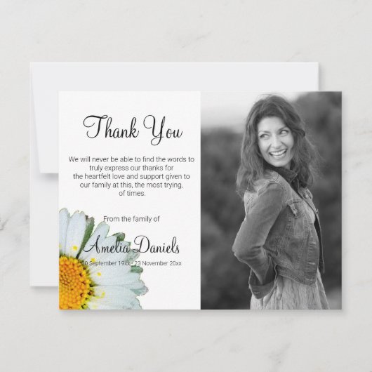 Eenvoudige Daisy begrafenis dank u kaarten (Voorkant)