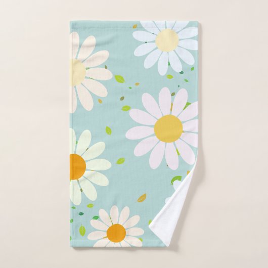 Eenvoudige Daisy Bloemen Bloempatroon trendy Girly Bad Handdoek (Handdoek)