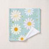 Eenvoudige Daisy Bloemen Bloempatroon trendy Girly Bad Handdoek (Wasdoekje)