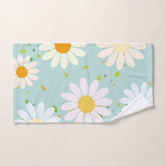 Eenvoudige Daisy Bloemen Bloempatroon trendy Girly Bad Handdoek (Handdoek)