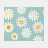 Eenvoudige Daisy Bloemen Bloempatroon trendy Girly Fleece Deken (Voorkant (Horizontaal))