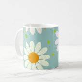 Eenvoudige Daisy Bloemen Bloempatroon trendy Girly Koffiemok (Voorkant links)