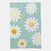 Eenvoudige Daisy Bloemen Bloempatroon trendy Girly Theedoek (Verticaal)