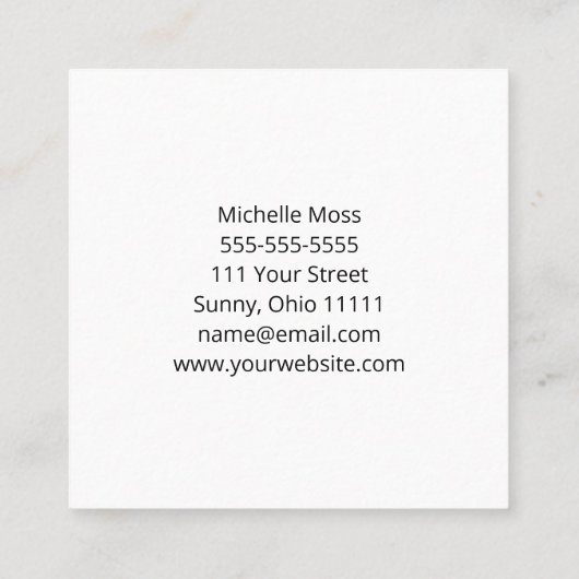 Eenvoudige Daisy Boho Red Bourgogne Event Planner Vierkante Visitekaartje (Achterkant)