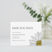 Eenvoudige Daisy Floral Wedding Save the Date Aankondigingskaart (Staand voorkant)