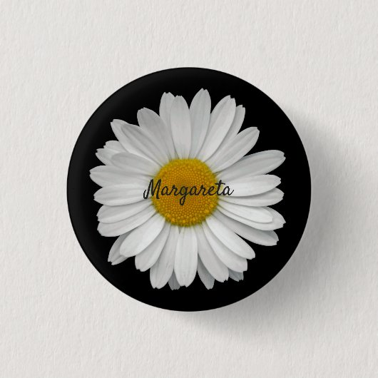 Eenvoudige Daisy Flower met naam Ronde Button 3,2 Cm (Voorkant)