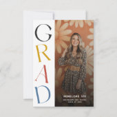 Eenvoudige Daisy Retro High School Afstuderen Foto Kaart (Voorkant)