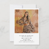 Eenvoudige Daisy Retro High School Afstuderen Foto Kaart (Achterkant)