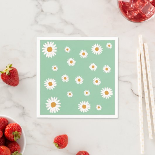 Eenvoudige Daisy Theme Paper Servet (Insitu)