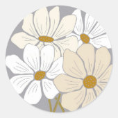 Eenvoudige Daisy uitnodigingzegels Ronde Sticker (Voorkant)