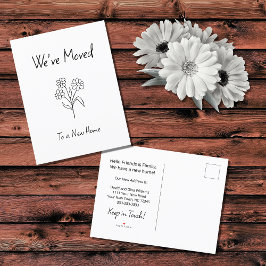 Eenvoudige Daisy We hebben verhuisd New Home Movin Aankondigingskaart