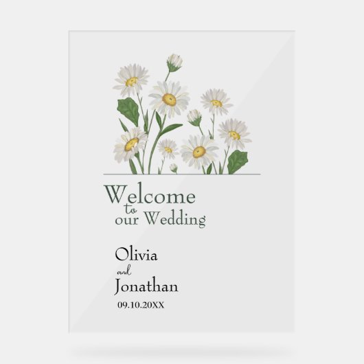 Eenvoudige Daisy Wild Garden Acryl Bord (Voorkant)