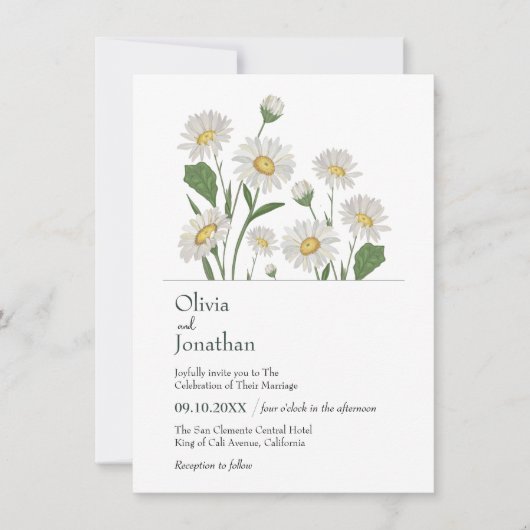 Eenvoudige Daisy Wild Garden Kaart (Voorkant)