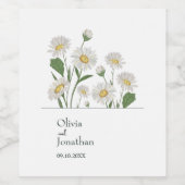 Eenvoudige Daisy Wild Garden Wijn Etiket (Enkel label)