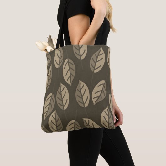 Eenvoudige daling minimalistisch Sepia herfst Tote Bag (Dichtbij)