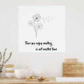 Eenvoudige dandelion kunst. Tijd om te verspillen. Poster (Keuken)