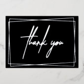 Eenvoudige dank je wel met folie lijst uitnodiging (Voorkant)