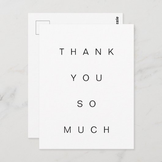 Eenvoudige Dank Je Wel Plat Ansichtkaart Briefkaart (Voorkant / Achterkant)