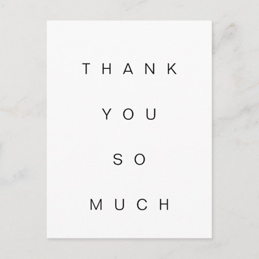 Eenvoudige Dank Je Wel Plat Ansichtkaart Briefkaart (Voorkant)