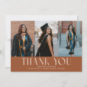 Eenvoudige Dank Je Wel Terracotta Afstudeerkaart M Aankondiging (Voorkant)