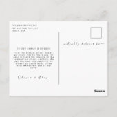 Eenvoudige dank je wel voor een bruiloft briefkaart (Achterkant)