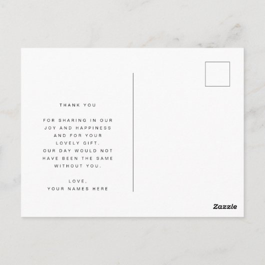 Eenvoudige Dank Je Wel Zoveel Platte Ansichtkaart Briefkaart (Achterkant)