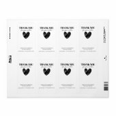 Eenvoudige Dank U Bestelorder Hart Zakelijk Etiket (Full Sheet)