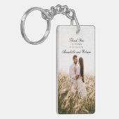 Eenvoudige dank u bruiloft gunst foto van paar sle sleutelhanger (Voorkant Links)