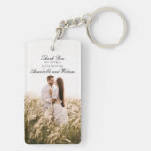 Eenvoudige dank u bruiloft gunst foto van paar sle sleutelhanger (achterkant)