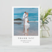 Eenvoudige dank u bruiloft uitnodiging (Staand voorkant)