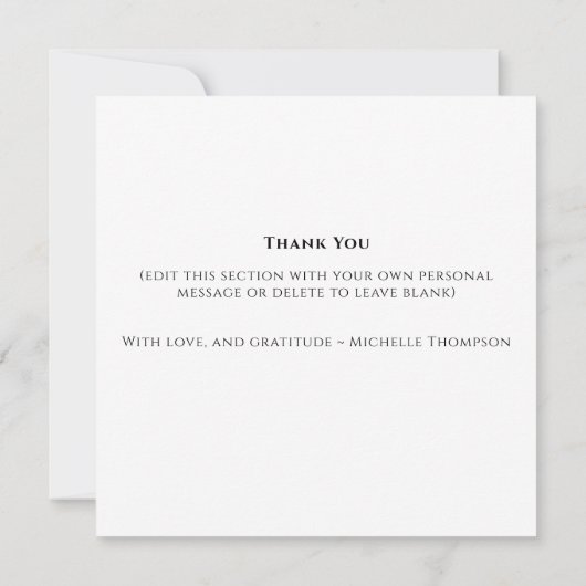 Eenvoudige dank u Calligraphy Script Custom Kaart (Achterkant)