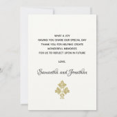 Eenvoudige dank u foto bruiloft Kaart (Achterkant)