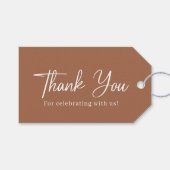 Eenvoudige dank u Terracotta bruiloft Cadeaulabel (Voorkant (Horizontaal))