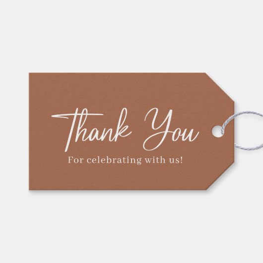Eenvoudige dank u Terracotta bruiloft Cadeaulabel (Voorkant (Horizontaal))