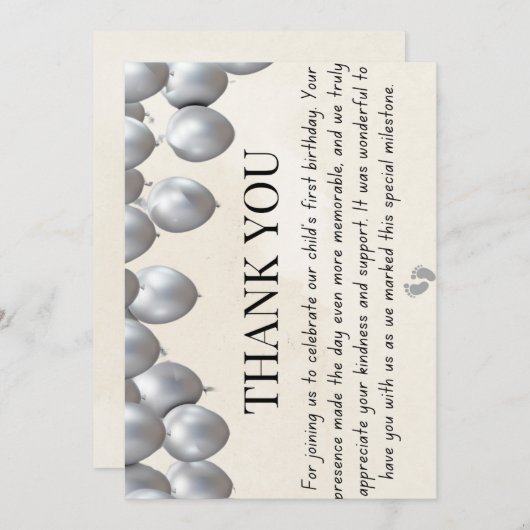 Eenvoudige Dank u Verjaardag Kaart (Voorkant / Achterkant)