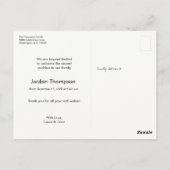 Eenvoudige dank voor de aangepaste Baby foto van G Briefkaart (Achterkant)