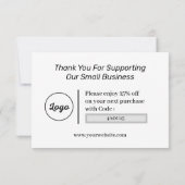 Eenvoudige dank voor uw kaart met zwarte en witte (Achterkant)