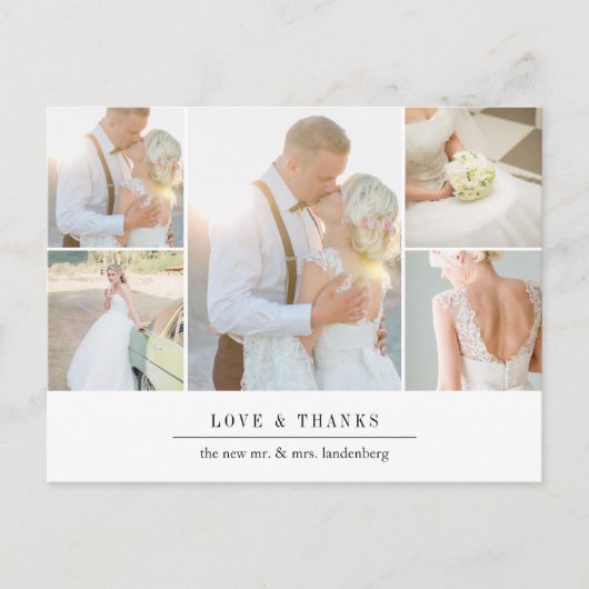 Eenvoudige dankbaarheid | Weddenfoto collage Harte Briefkaart (Voorkant)
