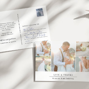 Eenvoudige dankbaarheid   Weddenfoto collage Harte Briefkaart